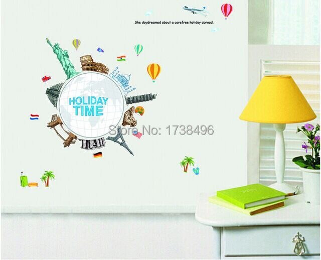 JM7260-Wrold-Travel-Vinyl-wall-sticker-decal-art-Global-Village-bedroom-Kids-Room-Wall-Decor_1