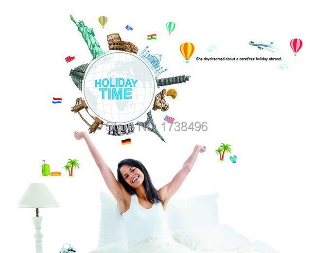 JM7260-Wrold-Travel-Vinyl-wall-sticker-decal-art-Global-Village-bedroom-Kids-Room-Wall-Decor_2