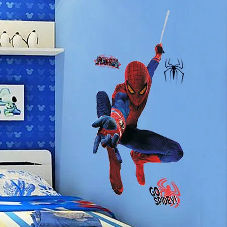 The-Brave-Spider-Man-Design-Wall-Stickers-DIY-3D-pegatinas-de-pared-for-Home-Boy-s