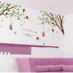 AY205ab  two-sided bird cage green leaves trees of TV background wall stickers room living room sofa bedroom retail - Image 10
