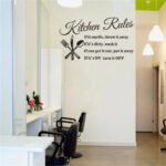 Quotes Kitchen Rules Text Restaurant Wall Sticker Home Cupboard Decal Mural DIY Home Decor for Living Room Adesivo De Parede  dz008  Size: 57 x 33cm - Image 2