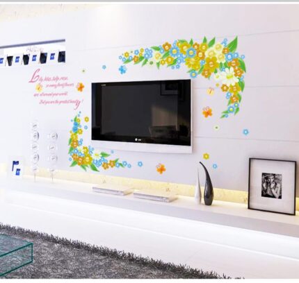 Wall Stickers  Flowers Wall Stickers Removable DIY Wall Art Decor Decals Murals for Office Home Walls Bedroom Study Room Wall Decaoration Wall Decor size 60x90 ay1927