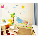 Baby monkey elephant wall decal for kids AY7261 - Image 4