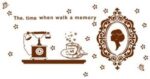 JAAMSO ROYALS Telephone set Coffee Cup Mirror Photo Frame ' Wall StickerAy6033 - Image 4