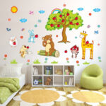 Jungle Wild Animals Vinyl Wall Decals Sticker for Baby Nursery Child Bedroom Stick Room Decor Living Room Decoration xl8205 - Image 2