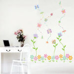 Wallsticker Butterfly Flower Stripes Wall Sticker Wallpaper Wall Decoration - Image 2