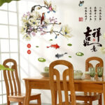 Removable Chinese Style Wall Sticker Magpie Plum Blossom Living Room - Image 2