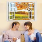 PROMO WALL STICKER STIKER DINDING 60X90 XL8022G AUTUMN VILLAGE WINDOW