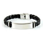 New Genuine Leather Cool Black Gold Creative Design Stainless Steel Magnetic Buckle Charm Men Leather Bracelet btfrbka4h-3 - Image 3