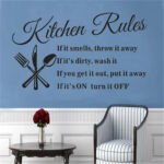 Quotes Kitchen Rules Text Restaurant Wall Sticker Home Cupboard Decal Mural DIY Home Decor for Living Room Adesivo De Parede  dz008  Size: 57 x 33cm - Image 5