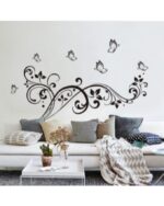 Black Butterfly Flower Wall Decal JM7255 - Image 2