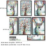 Nordic style creative 3.D removable stickers XL8327 Fantasy Watercolor Deer -Colorful - Image 7