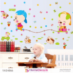 Cute Puppies Kids Wall Sticker | Buy This Cheerful Room Decor size 50x70 xls7100