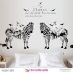 Black and White Zebra Wall Sticker | Buy This Stylish Wall Decor  size 60x90 sk9197ab