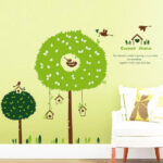 Green Tree & Birds Wall Sticker For Kids Room Bedroom Living Room Wall Decor Decals Picture Mural Art Home Decoration Wallpaper - AliExpress 15 - Image 3