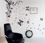 jm8062 Black Flying Butterfly Wall Stickers for Living room Bedroom Tv Sofa Background Window Glasses Home Decals Art Murals Home Decor - Image 2