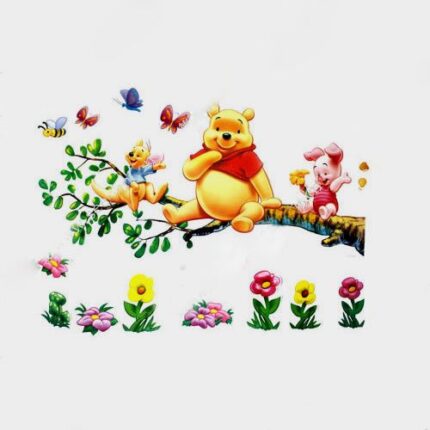 Cartoon animal winnie pooh vinyl wall stickers for kids rooms boys girl home decor wall decals home decoration wallpaper for kids  size 50x70 dm570185