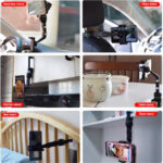 360° Rearview Mirror Phone Holder, Universal Car Phone Holder, for Car Rearview Mirror Cylindrical Mount, Phone and GPS Holder, Suitable for All 4-6.1 Inch Mobile Phones Holder - Image 3