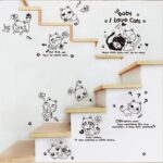 Wall stickers featuring 10 cute and funny cats, made of PVC decal material.size 50x70 xh3646c - Image 6