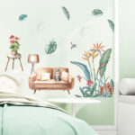 WS0388 NORDIC GREEN PLANT & CAT WALL STICKER - Image 8