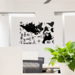 wall stickers on the Wall for kids rooms decals house Sticker girls world map sticker AY9133 - Image 2