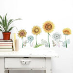 Sun Flower Wall Stickers Sunflowers Home Decor Kitchen Bedroom Vinyl DIY Wall Stickers Beautiful Rooms Decoration - Image 2