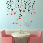 Heart Sparrow Tree Wall Sticker Ay828 - Image 3