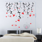 Heart Sparrow Tree Wall Sticker Ay828 - Image 2