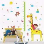 XL8203 Kids room cartoon giraffe measuring height wall sticker cute animal cloud child growth scale sticker baby bedroom decoration - Image 2