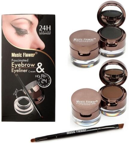 MUSIC FLOWER 2 IN 1 EYEBROW & EYELINER CREAM '2