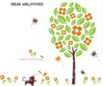 RELIZA WALL STICKER GREEN TREE KITTENS GREEN TREE WALL STICKER size 60x90 ay208 - Image 5