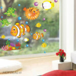 Tropical Deep Sea Ocean Fishes Turtle Wall Sticker Decal by BestOfferBuy size 50x70 xy8100