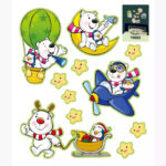 Rarity Bear Glow Reusable Stickers - 21x24 cm - Image 2