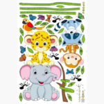 Rarity Cute Animal Height Measurement Chart Reusable Stickers - 60x90 cm - Image 2