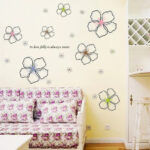 Blooming Flower Wall Sticker, English, Peel and Stick Wallpaper Sticker, Translucent Petal Illustration, Self-Adhesive, Glass, Bedside, Rental Apartment size 50x70 ay7224 - Image 2