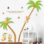 wall sticker XL8110 Árbol mono animales de dibujos animados inicio decoración de la casa pegatinas de pared de vinilo kids niño salón dormitorio diy arte mural decor decal - Image 3