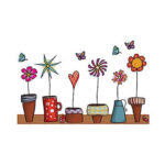 Ay947 Cute Flower Wall Sticker Kitchen Window Sticker Butterfies Wall - Image 9