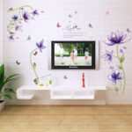 SK9035 WALL STIKER PURPLE FLOWER KISS ME - Image 3