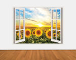 IMPRESSIVE 3D WINDOW WALL DECALS, REMOVABLE WALL STICKERS, WALL DECOR size 60x90  xh0996c - Image 3