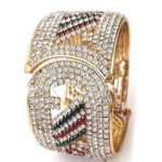 1 K Gold Plated Stone Bangles For Women