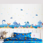 Wall Sticker : Sea Animals, Whales, and Crab, DIY Wallpaper, Interior Sheet, Removable, Free Shipping size 50x70 xls7149 - Image 2