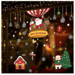 Border Wall Paste Christmas Tree Shop Shop, Glass Paste Window Door Decoration, Santa Claus Paste Paper Window Flower - Image 3