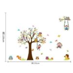 Colorful Owl Tree Wall Stickers Kids room Nursery Decor Cartoon Animal Wall Decals Removable Art Murals Monkey Wallpaper dc18 - Image 4
