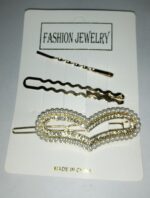 3pcs set rendom design Gold Rhinestone Scissors Pearls Hairpins Hair Clips Hair Accessories - Image 6