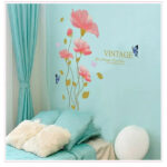 3D Romantic Warm Pink Enchanting Flower Wall Stickers Wall Decal PVC Transparent Film for Living Room Children's Room TV Sofa Background Wall Art Decors - Image 2