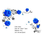Mural Rose Vine Blue Large Lotus Wall Sticker Flower Room Decoration Aesthetic For Teens Living Room Tv Wall Bedroom Home Office Wallstickers   Gs8823a Size: 60x90cm - Image 6