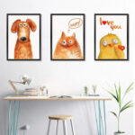 Wall Sticker picture frame Dog Cat Chicken Sticker  XL8322
