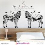 Black and White Zebra Wall Sticker | Buy This Stylish Wall Decor  size 60x90 sk9197ab - Image 3