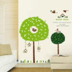 Green Tree & Birds Wall Sticker For Kids Room Bedroom Living Room Wall Decor Decals Picture Mural Art Home Decoration Wallpaper - AliExpress 15 - Image 2