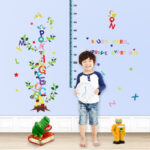 SK9087 Learning English DIY kids room decorative wall sticker English alphabet kids height gown chart - Image 2